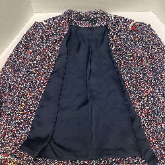 Zara Woman Tweed Jacket with Trim - Picture 6 of 9